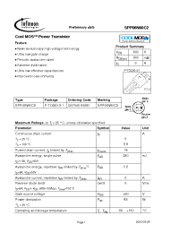 Datasheet SPP06N80C2 manufacturer Infineon