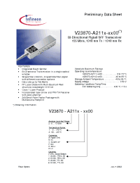 Datasheet V23870-A2111-A100 manufacturer Infineon