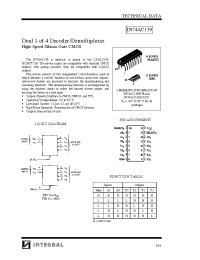 Datasheet IN74AC139D manufacturer Интеграл