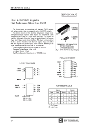 Datasheet IN74HC4015 manufacturer Интеграл