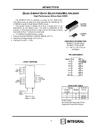 Datasheet IN74HCT157A manufacturer Интеграл