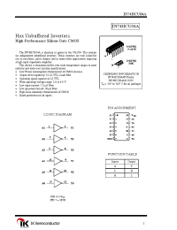 Datasheet IN74HCU04AD manufacturer Интеграл