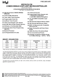 Datasheet 87C52 manufacturer INTEL