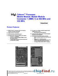 Datasheet CELERONPROCESSORMMC-1433/466MH manufacturer INTEL