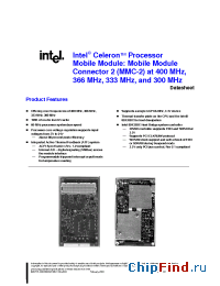 Datasheet CELERONPROCESSORMMC-2300-400MH manufacturer INTEL