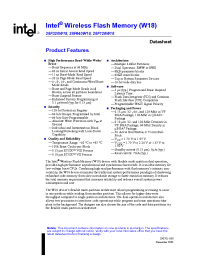 Datasheet GE28F128W18TD60 manufacturer INTEL