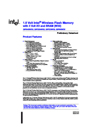 Datasheet GE28F320W30T85 manufacturer INTEL