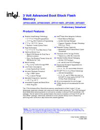 Datasheet GE28F800B3TA90 manufacturer INTEL