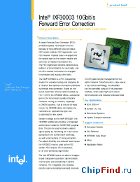 Datasheet IXF30003 manufacturer INTEL