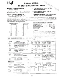 Datasheet M3624A manufacturer INTEL