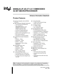 Datasheet NG80960JT-100 manufacturer INTEL