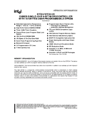 Datasheet TP87C54-20 manufacturer INTEL