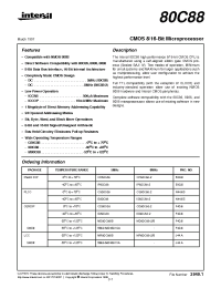 Datasheet 5962-8601601XA manufacturer Intersil