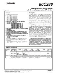 Datasheet 80C286-10/883 manufacturer Intersil