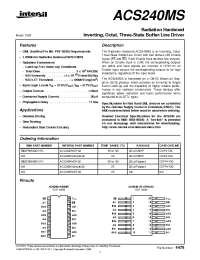 Datasheet ACS240HMSR-02 manufacturer Intersil