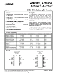 Datasheet AD7520SD manufacturer Intersil