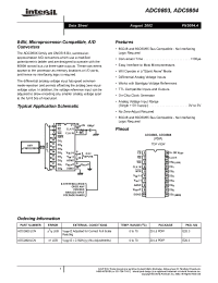 Datasheet ADC0803L manufacturer Intersil