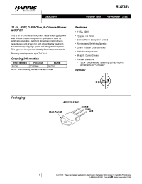 Datasheet BUZ351 manufacturer Intersil