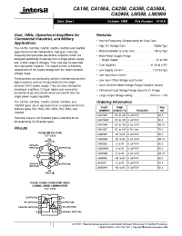 Datasheet CA158 manufacturer Intersil