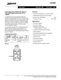 Datasheet CA3054 manufacturer Intersil