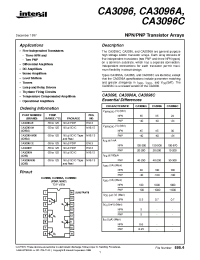 Datasheet CA3096E manufacturer Intersil