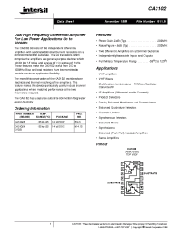 Datasheet CA3102 manufacturer Intersil