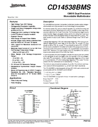 Datasheet CD14538BDMSR manufacturer Intersil