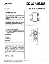 Datasheet CD4013 manufacturer Intersil