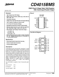 Datasheet CD4015BMS manufacturer Intersil