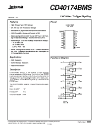 Datasheet CD40174BKMSR manufacturer Intersil