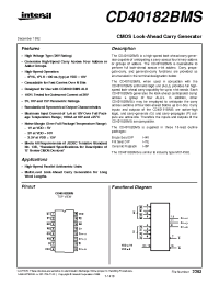 Datasheet CD40182BMS manufacturer Intersil
