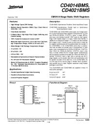 Datasheet CD4021BDMSR manufacturer Intersil