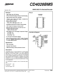 Datasheet CD4028BKMSR manufacturer Intersil
