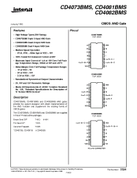 Datasheet CD4082BMS manufacturer Intersil