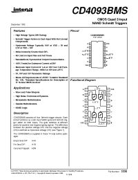 Datasheet CD4093BKMSR manufacturer Intersil
