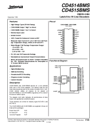 Datasheet CD4514BMS manufacturer Intersil