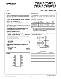 Datasheet CD54ACT00F3A manufacturer Intersil