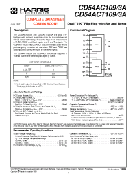 Datasheet CD54ACT109 производства Intersil