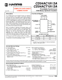 Datasheet CD54ACT1913A manufacturer Intersil