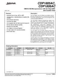 Datasheet CDP1805ACD manufacturer Intersil