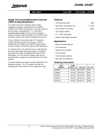 Datasheet DG407 manufacturer Intersil