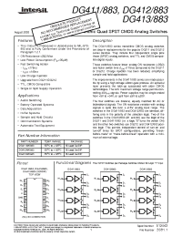 Datasheet DG411883 manufacturer Intersil