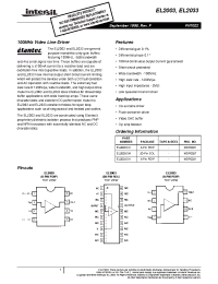 Datasheet EL2033CN manufacturer Intersil