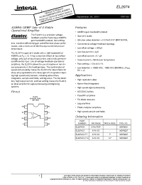 Datasheet EL2074CS manufacturer Intersil