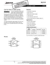 Datasheet EL2110 manufacturer Intersil