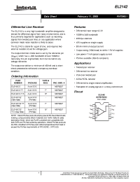 Datasheet EL2142CSZT13 manufacturer Intersil