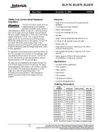 Datasheet EL2170CW-T3 manufacturer Intersil