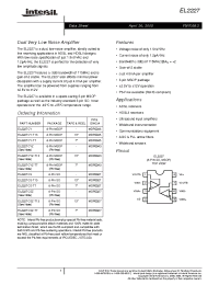 Datasheet EL2227CSZ-T7 manufacturer Intersil