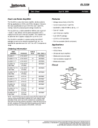 Datasheet EL2228CS-T7 manufacturer Intersil