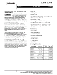 Datasheet EL2245CN manufacturer Intersil